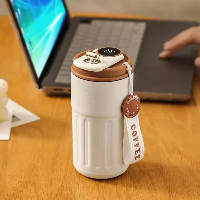 Display temperature coffee cup stainless steel insulation cup high AliExpress