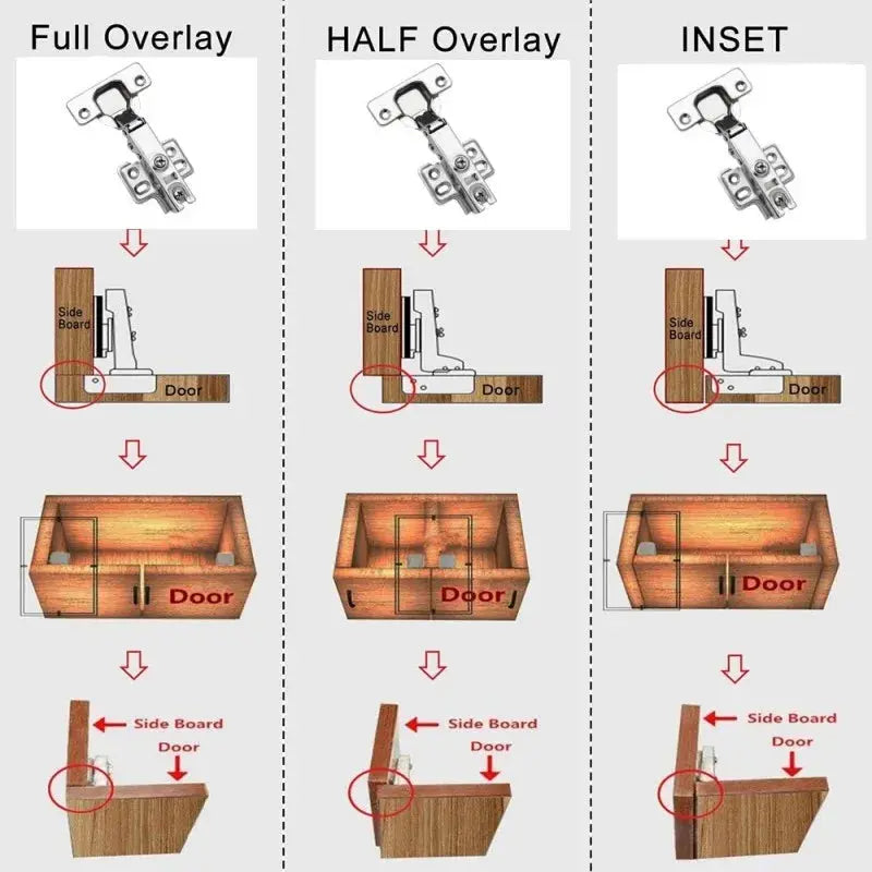 New 4/2/1Pc Stainless Steel Cabinet Door Hinges Hydraulic Damper AliExpress