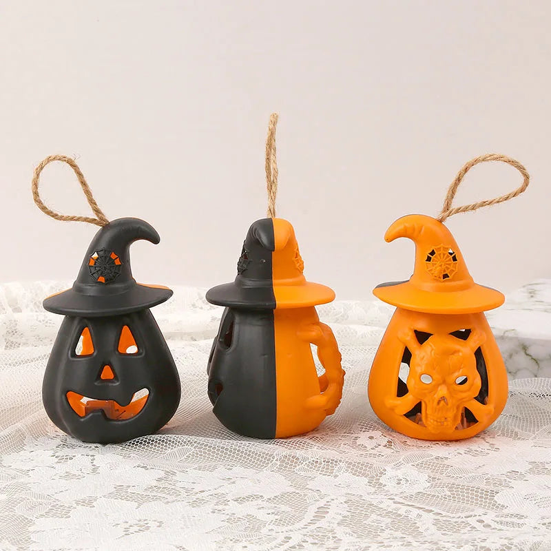1Pcs Halloween Pumpkin Skull Ghost LED Electronic Light Home Bar Tree Hanging Lamp Lantern for Halloween Party Prop Decoration