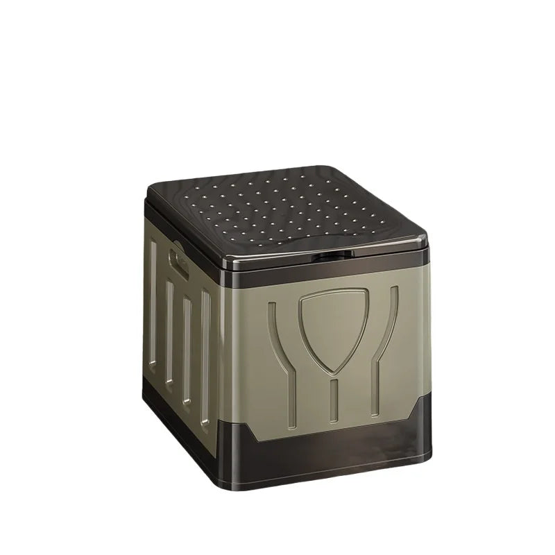 Portable Outdoor Toilet 4-in-1 Car Bucket Reusable Trash Foldable Odor-Proof Emergency Toilet for Camping Road Trips Caravan