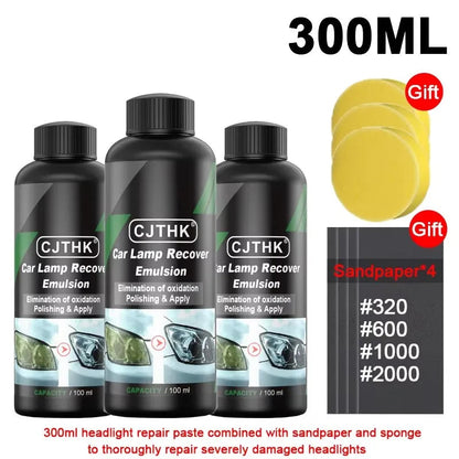 Car Headlight Restoration Polishing Kits Headlamp Scratch Remover Repair Cleaning Paste Remove Oxidation Headlight Polish Liquid Shop1104214254 Store