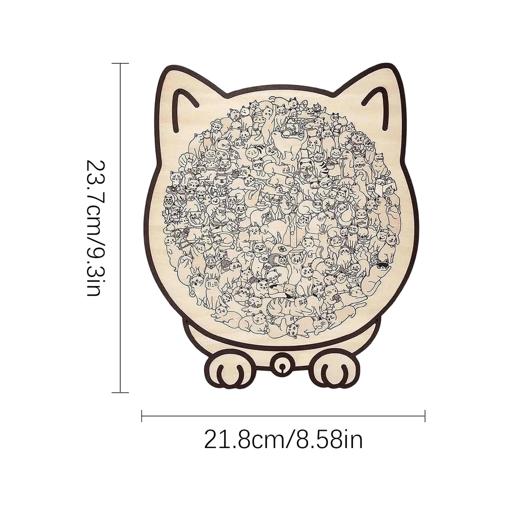 SereniCat™ 135-Piece Wood Puzzle 😺🌈