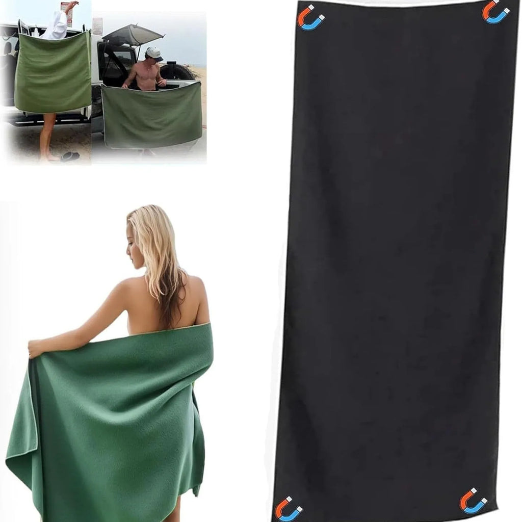 Toalla de baño magnética para exteriores Toallas magnéticas multifuncionales Toalla de playa de secado rápido para surf natación cambio de ropa