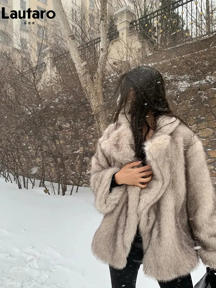 Lautaro Autumn Winter Oversized Loose Casual Luxury Soft Thick Warm AliExpress