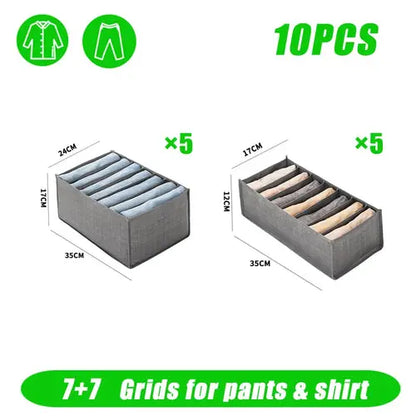 Organizador de ropa para armarios, pantalones, vaqueros, caja de almacenamiento, organizador de armario