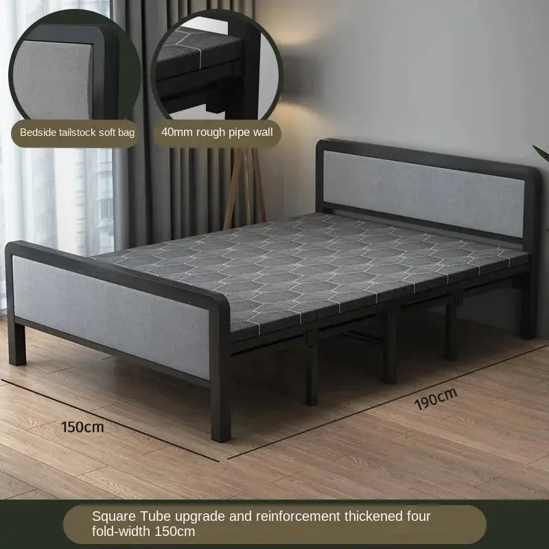 *Folding Bed Double Home Simple Rental House Noon Break Bed Office AliExpress