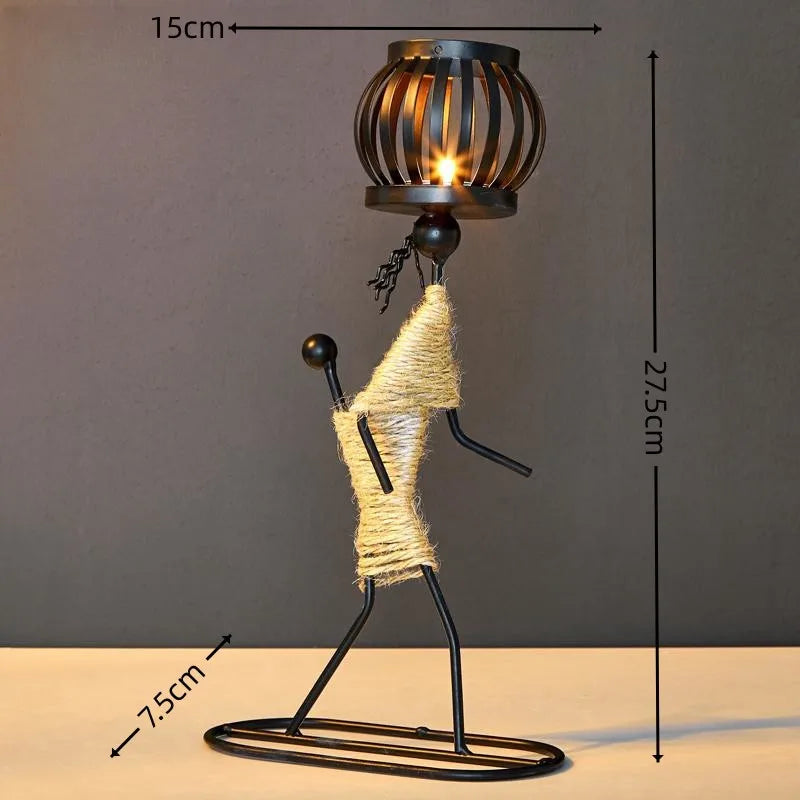 Nordic Metal Candlestick Abstract Character Sculpture Candle Holder Decors Handmade MERRYHOME Merryhome Official Store