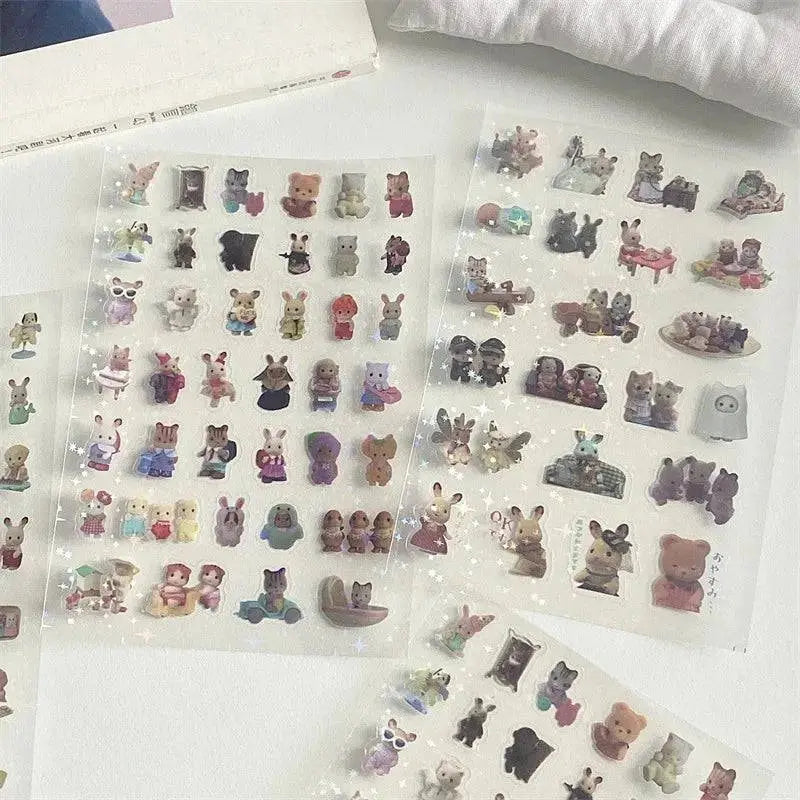 6pcs/10pcs Set Y2K Random Cute Glitter Laser Sticker for Phone Camera Luggage Journal Sticker Kawaii Decoration Sticker Gift Gamilike Store