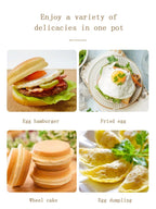4-hole Omelet Pan Frying Pot Thickened Non-stick Egg Pancake Steak Cooking Pan Hamburg bread Breakfast Maker Induction cooker Shop1103813503 Store