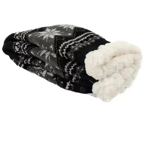 Winter Socks Mens Fluffy Warm Short Plus Velvet Soft Thermal Non Slip
