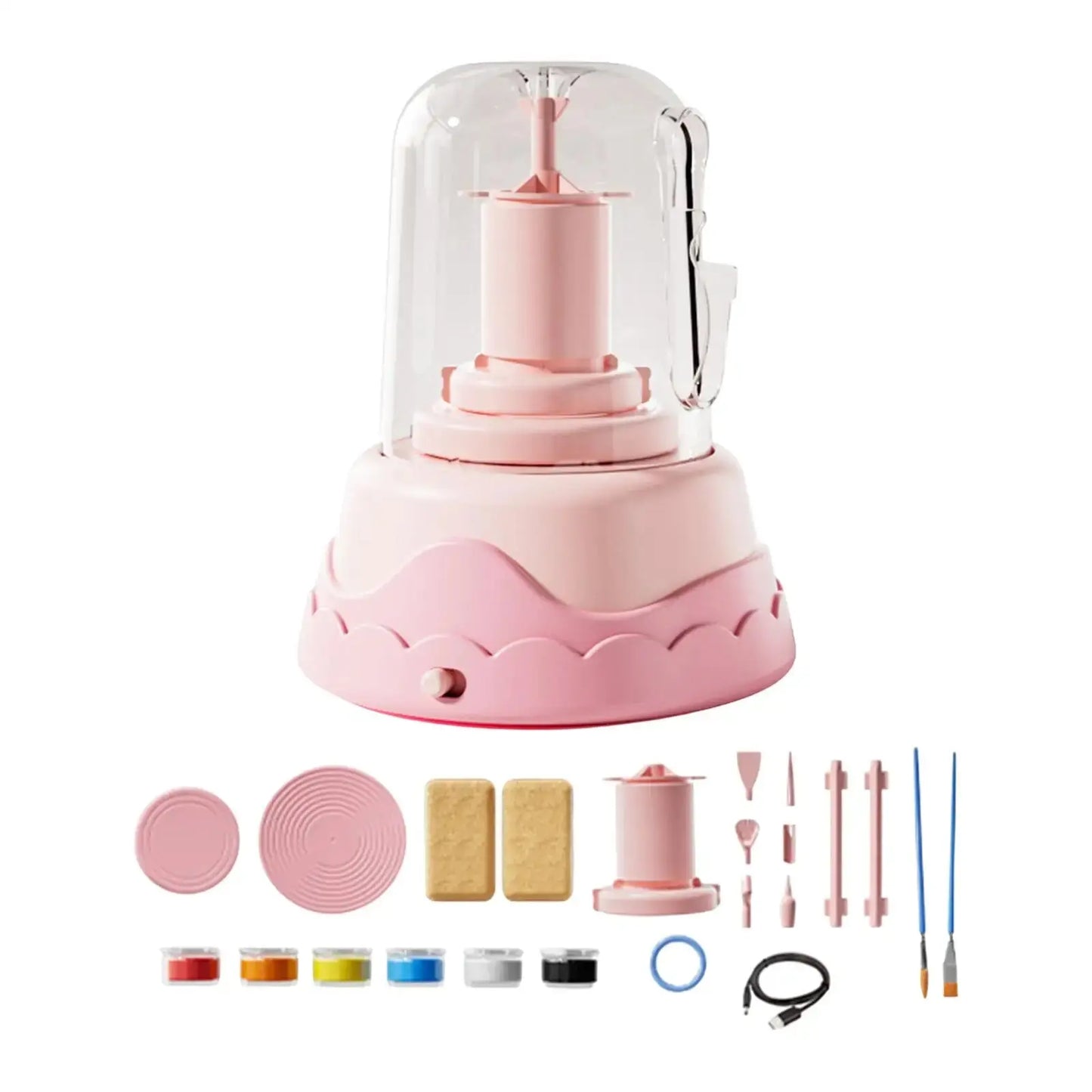 Electric Pottery Wheel Set for Kids Artist Studio Beginner Professional Crafting DIY Ceramic Pottery Machine Beginners Kids Handmade decor Store