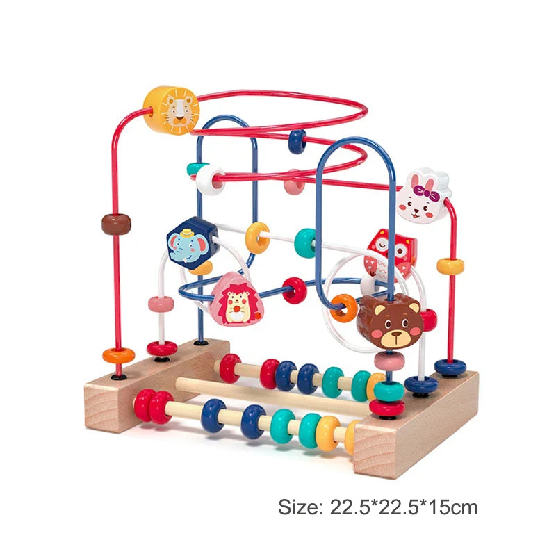Montessori Wooden Roller Coaster Bead Maze for Toddlers Laime Store