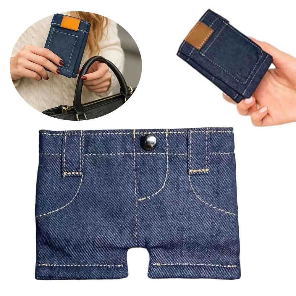 Cartera DenimMini™: Forma de Jeans Plegable, Divertida y Funcional ✨