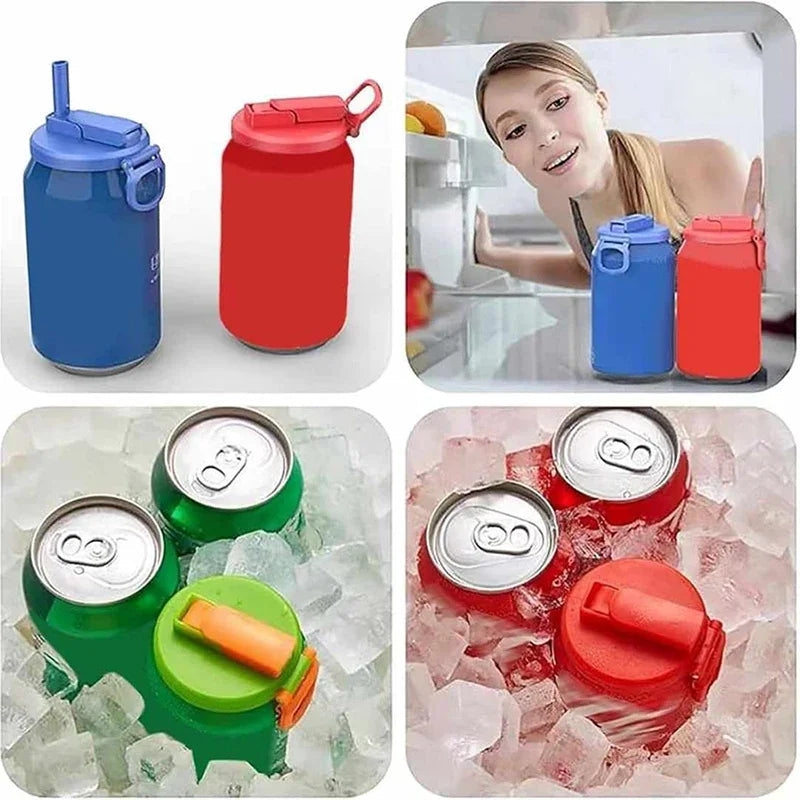 Reusable Silicone Straws with Soda Can Lids - Travel-Friendly, Eco-Friendly AliExpress
