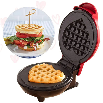 Multi Functional Mini Heart-shaped Waffle Maker, Double-sided Heated Breakfast Toaster, Portable Baking Machine Stone's Store