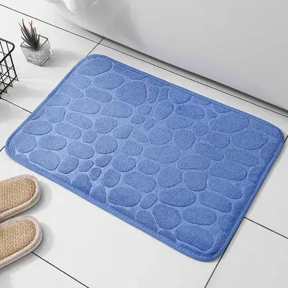 1 alfombra de terciopelo en relieve de espuma viscoelástica antideslizante para baño y sala de estar.