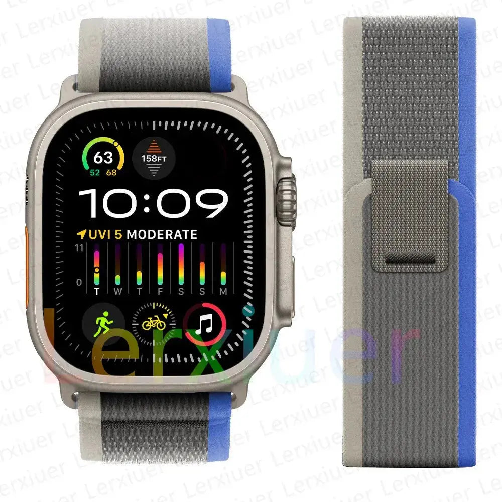 For Apple Watch Series 10 46mm Nylon Loop Magnetic Buckle Watch Band(Smoke Purple) Elegant-Straps Store