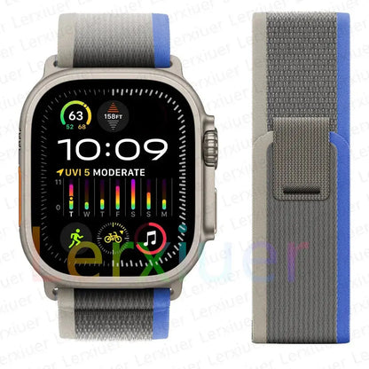 For Apple Watch Series 10 46mm Nylon Loop Magnetic Buckle Watch Band(Smoke Purple) Elegant-Straps Store