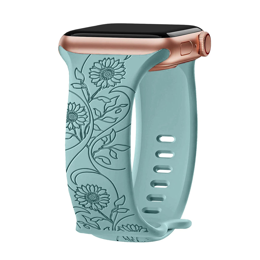 Levo Floral Engraved Silicone Band Personalized Strap Store