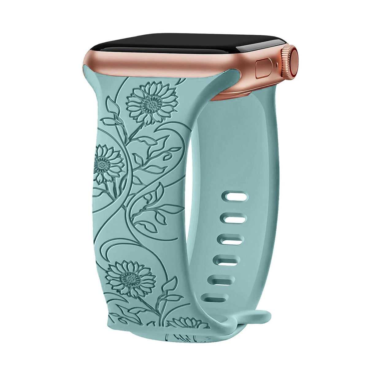Levo Floral Engraved Silicone Band Personalized Strap Store