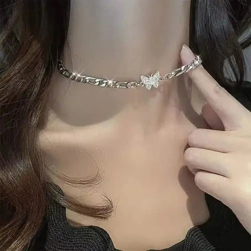 View details for New Shiny Butterfly Necklace Ladies Exquisite Double Layer Clavicle