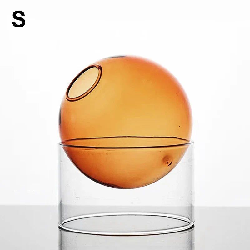 Mini Round Glass Flower Vase – A Delightful Touch of Nature for Your Space Ursmart Store