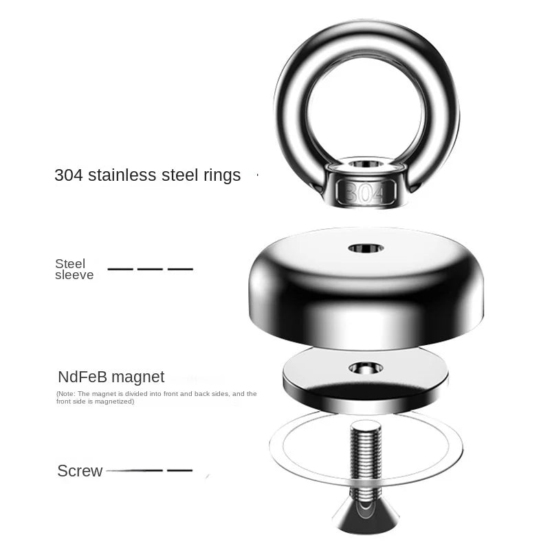 Fishing Magnets, 110lb 242lb 529lb 771lb Pull Force Super Strong Heavy Duty Rare Earth Neodymium Search Magnet For River Fishing Shop1103844153 Store