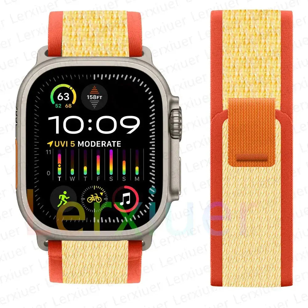 For Apple Watch Series 10 46mm Nylon Loop Magnetic Buckle Watch Band(Smoke Purple) Elegant-Straps Store
