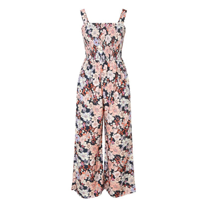 Bloom & Move: Floral Sleeveless Jumpsuit with Pockets