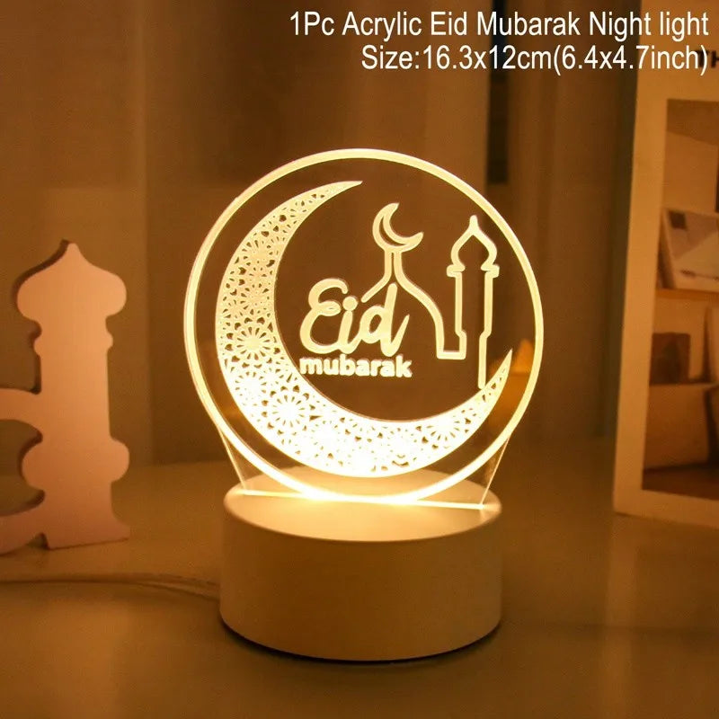 Lampe LED 3D Eid Mubarak Stone's Store