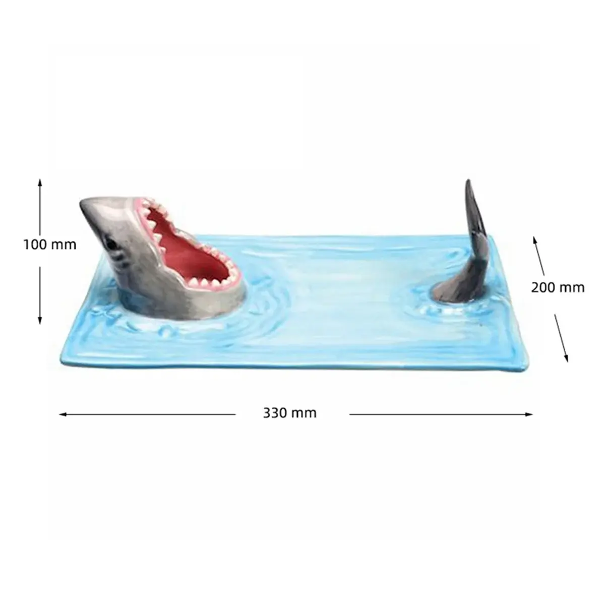 Ceramic Sushi Plate, Sharks Shape Rectangle Cheese Board Dining Table