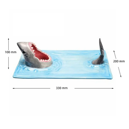Ceramic Sushi Plate, Sharks Shape Rectangle Cheese Board Dining Table