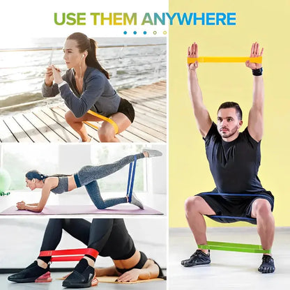 7Pcs Tpe Resistance Bands Fitness Set Rubber Loop Strength Training
