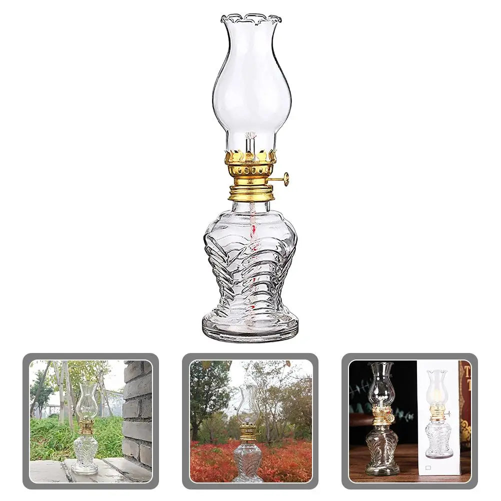 Outdoor Kerosene Lamp Light Covers Oil Lanterns Glass Transparent Lampshade Worship for Indoor Use