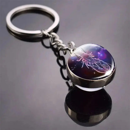 12 Constellation Keychain with Luminous Time Stone Pendant - Creative Fashion Accessory Gift Shop1103314747 Store