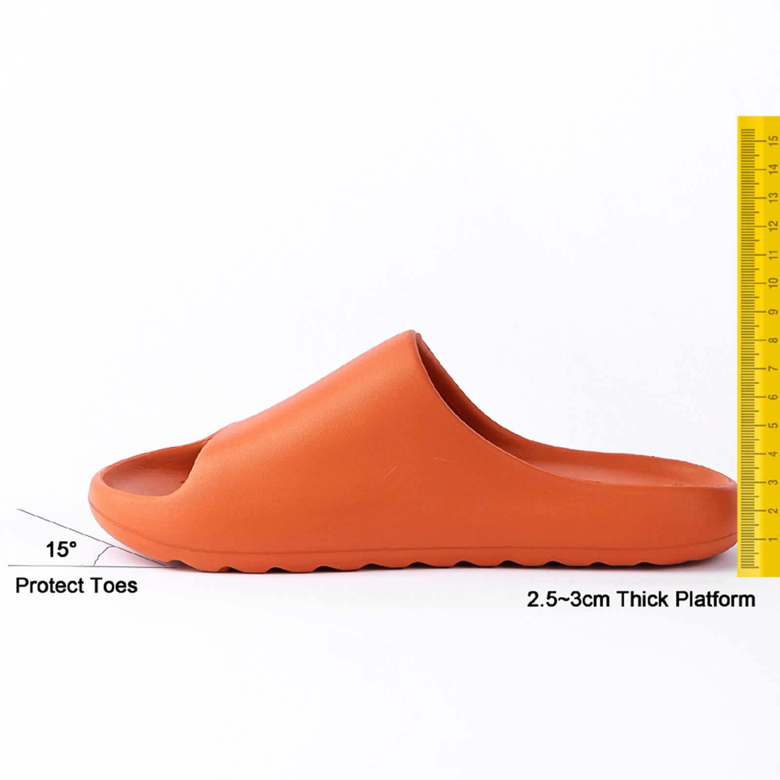 Platform Pillow Slides for Women - Orange Chunky Shower Slippers Silver Juneberry