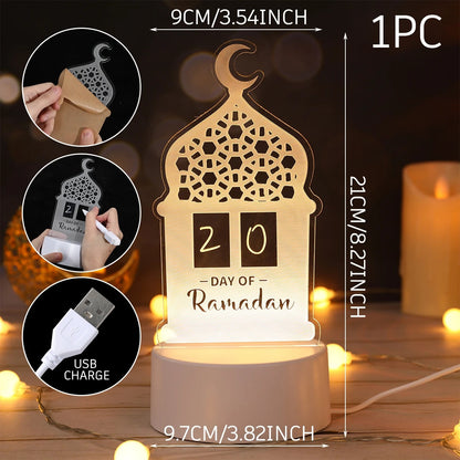 Lampe LED 3D Eid Mubarak Stone's Store