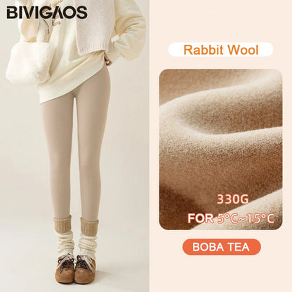 BIVIGAOS New Autumn Winter Rabbit Fleece Sharkskin Leggings Women AliExpress