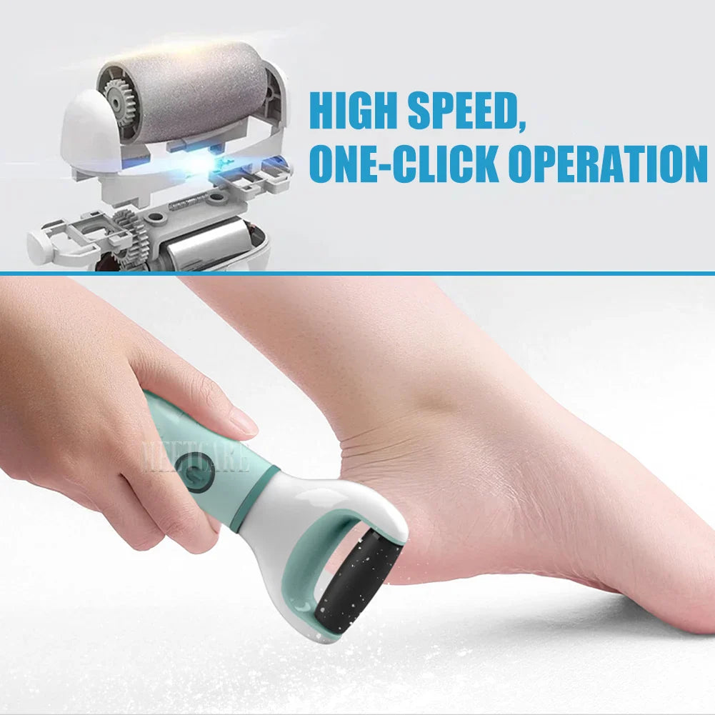 Pulidor Eléctrico Inalámbrico de Pies para Pedicura Quita Callos Piel Muerta Grietas - Eliminador de Piel Dura Recargable Impermeable Limpiador de Pies