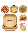 50Pcs Air Fryer Disposable Paper Non-Stick Airfryer Baking Papers AliExpress
