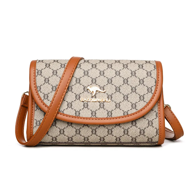 2025 Spring and Summer New High-end Bag Women's Trendy Retro Printed Letters Versatile Messenger Small Square Bag