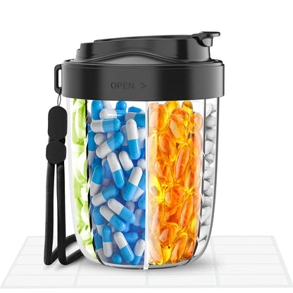 Dose on Time: 7-Compartment Pill Dispenser Bottle