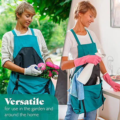 GardenEase™ – Cross Back Apron with Deep Kangaroo Pockets