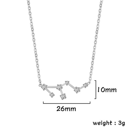 Lucktune Zircon Constellation Pendant Necklace Libra Virgo Zodiac Necklace for Women Stainless Steel Birthday Jewelry Gifts 2025 lucktune Official Store