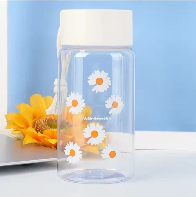 Portable Large Capacity Plastic Straw Time Marker Outdoor Water Bottle