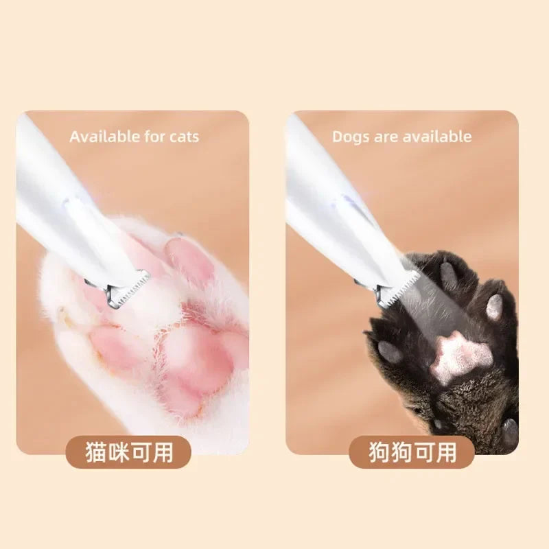 New Dog Paw Trimmer with LED Light Fully Waterproof Pet Hair Trimmer with LED Display Dog Clippers for Grooming 18mm Widen Blade BigBigEyes Store