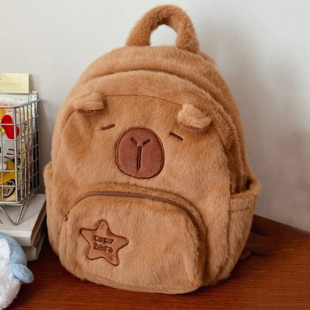 Funny Capybara Plush Backpack