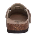 Comwarm Fashion Men's Suede Mules Slippers New Women Clogs Cork Insole Sandals With Arch Support Outdoor Beach Slides Home Shoes
