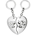 Colgantes de collares de moda Disney de Lilo & Stitch para parejas con corazón