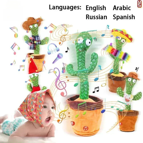 A talking cactus toy that can be charged, recorded, and repeated. Suitable for Spanish, English, and Arabic  voice changer Shop1104086959 Store